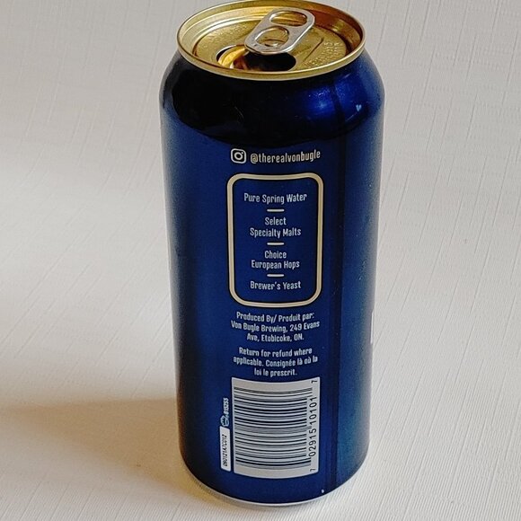 DISCONTINUED Von Bugle Munich Lager Beer Can EMPTY Steam Whistle Brewing - Picture 4 of 5